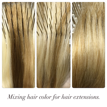 Before and after hair extension blends