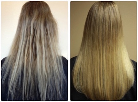 Hair Extensions on thin hair at Kim Lake Salon