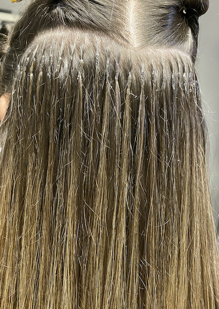 Neat application of hair extensions that will not itch 