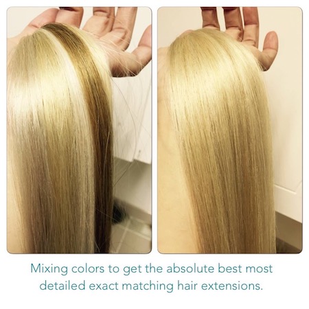 Custom Blending of Hair Extensions Exclusive of Kim LAke