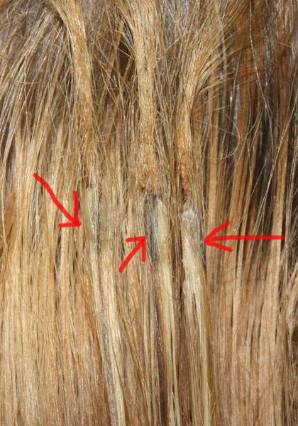 Hair extensions on day of removal