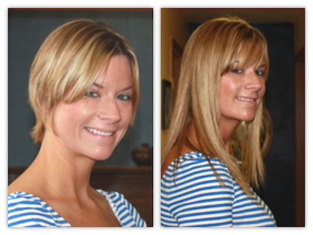 Custom blended blond hair extensions for short hair thick hair