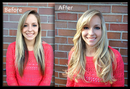 Color Correction, Taking out the black hole and adding blonde Hair Extensions for thickening